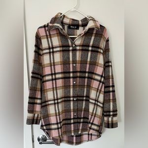 Oversized plaid shacket